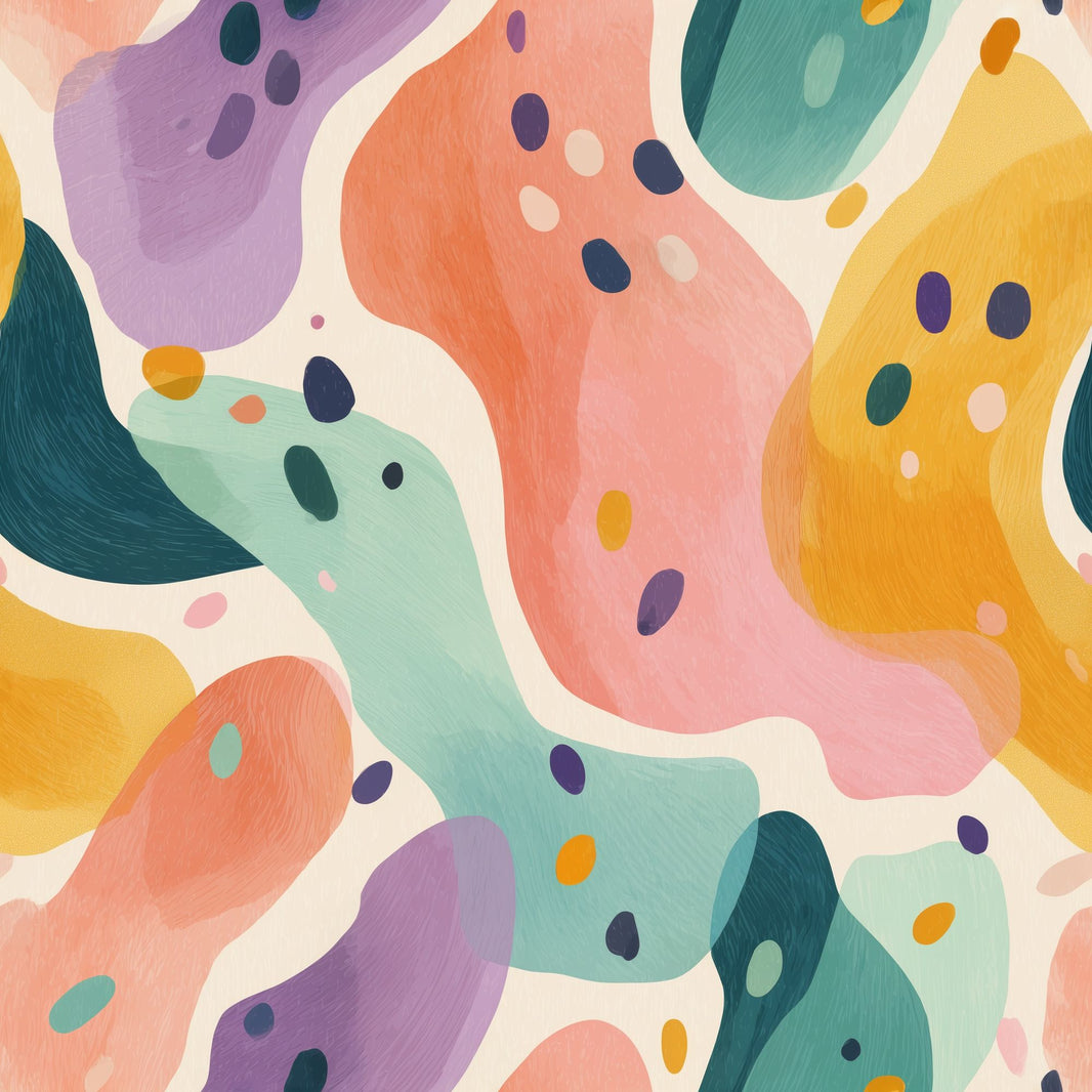 Organic Shapes Wallpaper Abstract Colorful Decorative Mural pattern artwork
