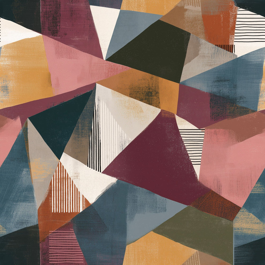 Mid-Century Modern Wallpaper Geometric Removable Wall Decor pattern artwork