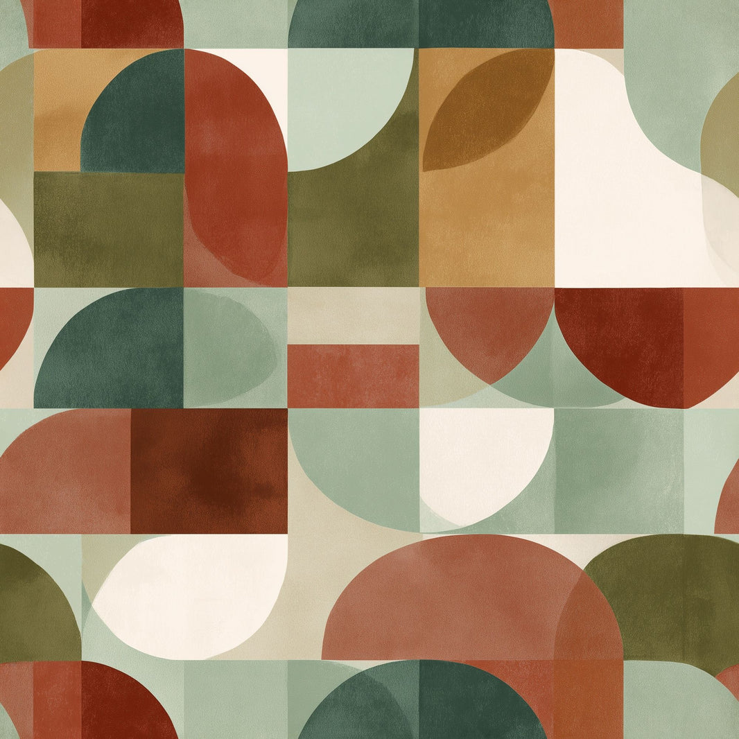Mid Century Modern Wallpaper Geometric Removable Wall Decor pattern artwork