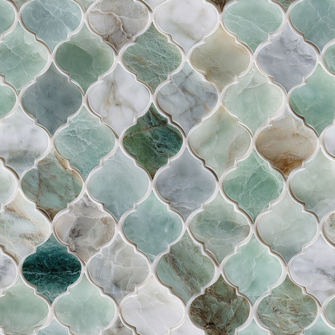 Moroccan Trellis Wallpaper Quatrefoil Tile Marble Decorative Mural pattern artwork
