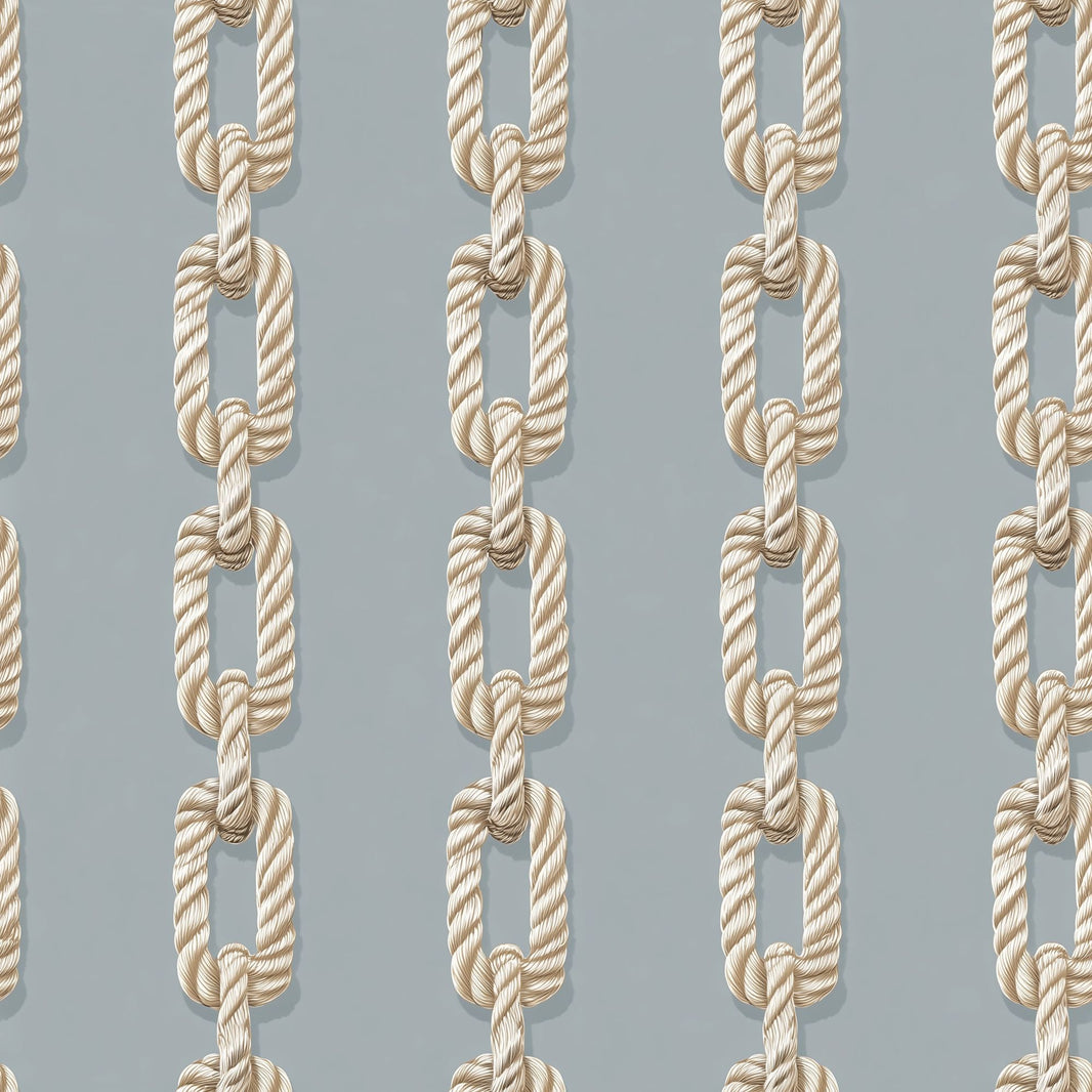 Nautical Rope Wallpaper Chain Links Coastal Decorative Mural pattern artwork