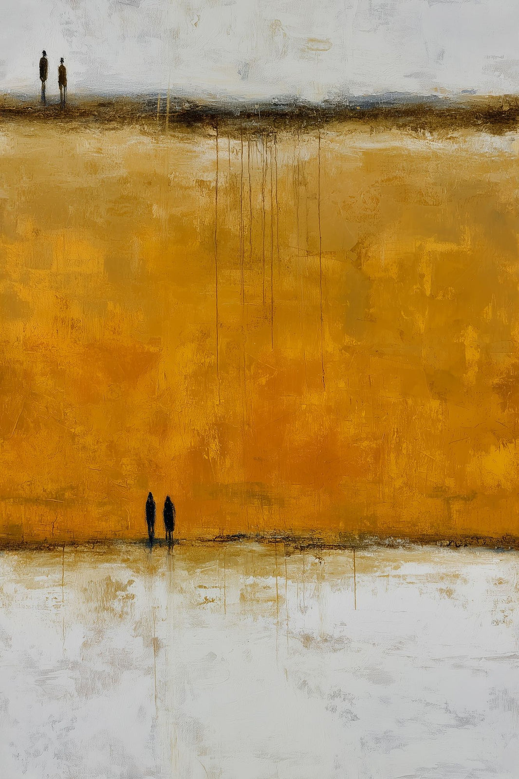 Abstract Landscape Wallpaper Mustard Ochre Removable Textured Paint Wall Double Roll pattern artwork