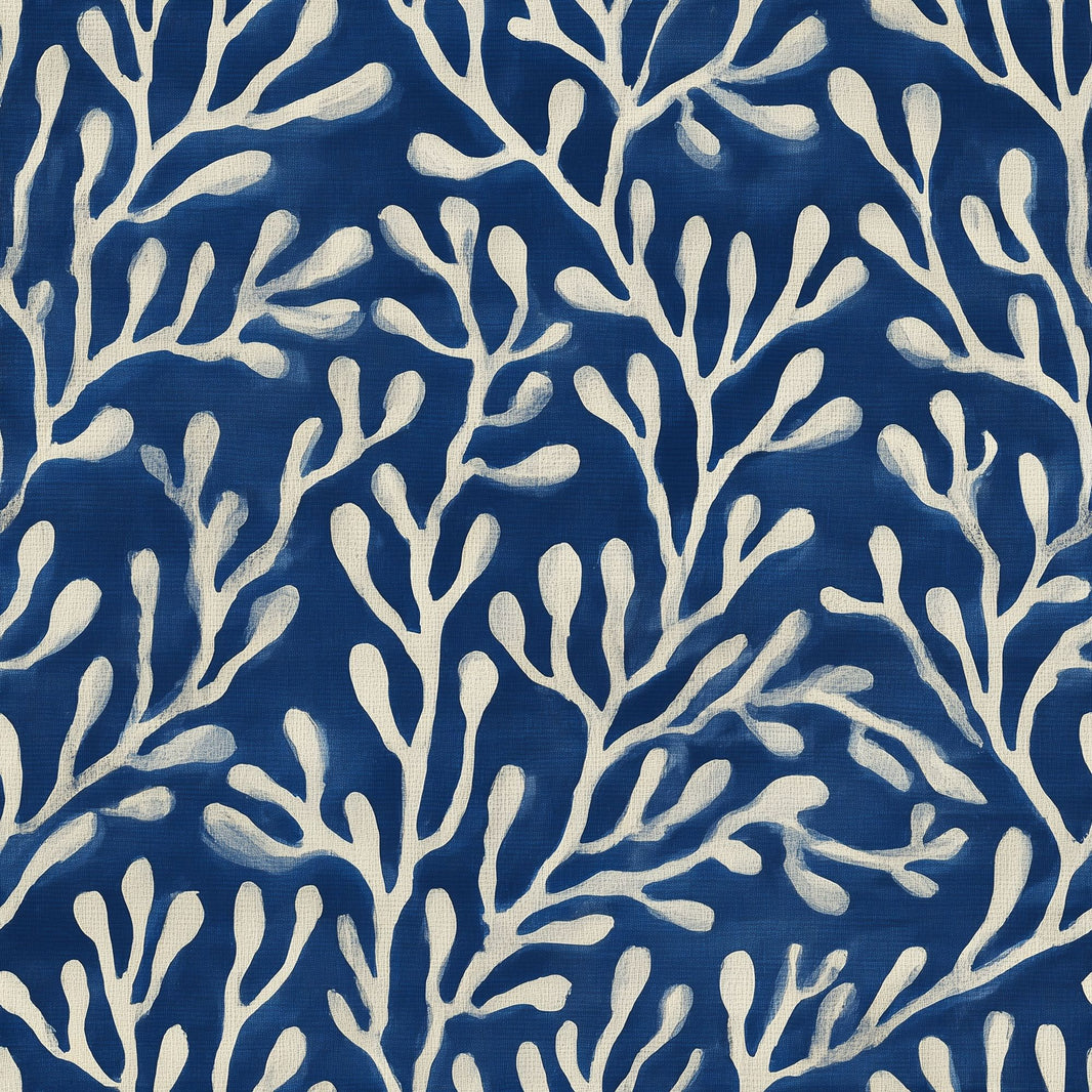 Coral Wallpaper Seaweed Removable Dark Navy Wall Double Roll pattern artwork