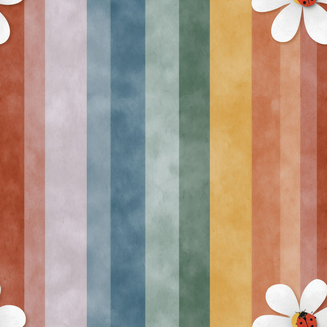 Vertical Stripes Wallpaper Pastel Rainbow Textured Vintage Print Removable Wall Decor pattern artwork