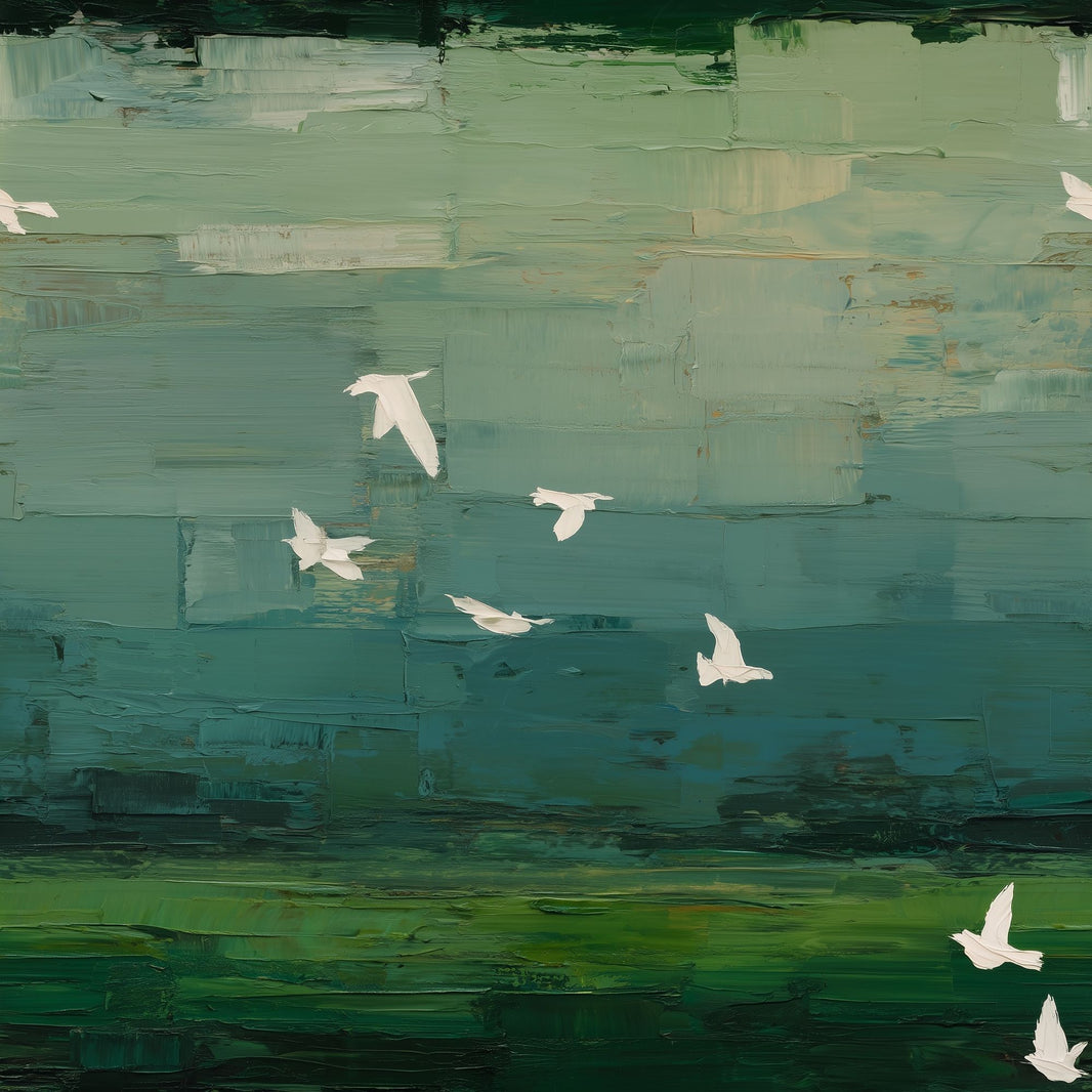 Birds In Flight Wallpaper Abstract Removable Moody Wall Double Roll pattern artwork