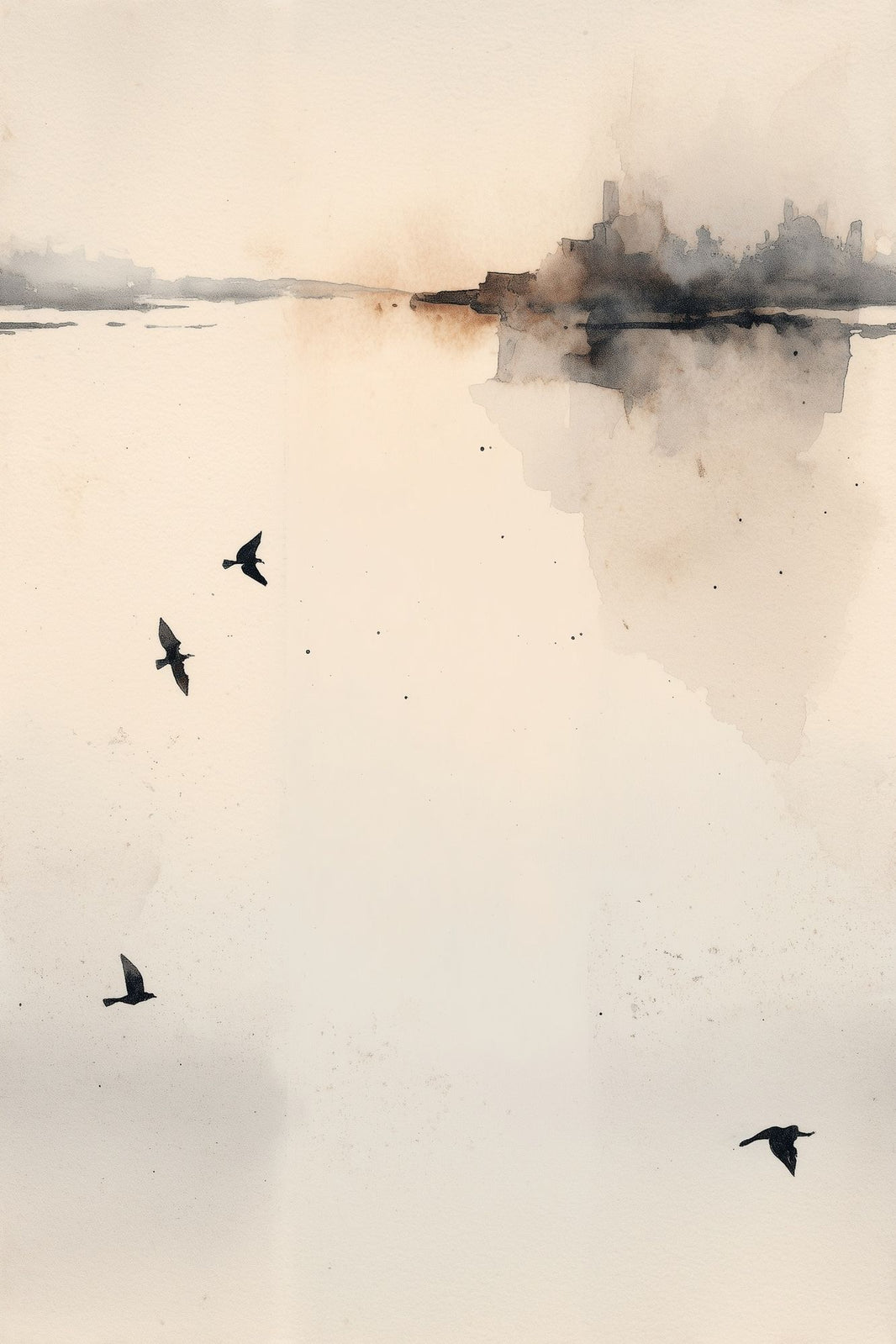 Paper Texture Wallpaper Watercolor Ink Wash Removable Wall Decor pattern artwork
