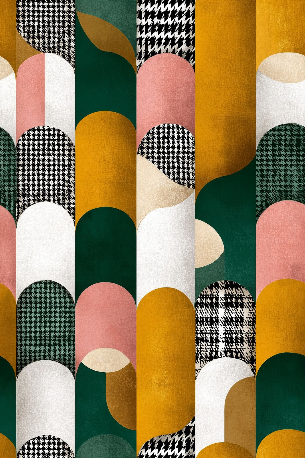Mid Century Modern Wallpaper Retro Geometric Removable Wall Decor pattern artwork