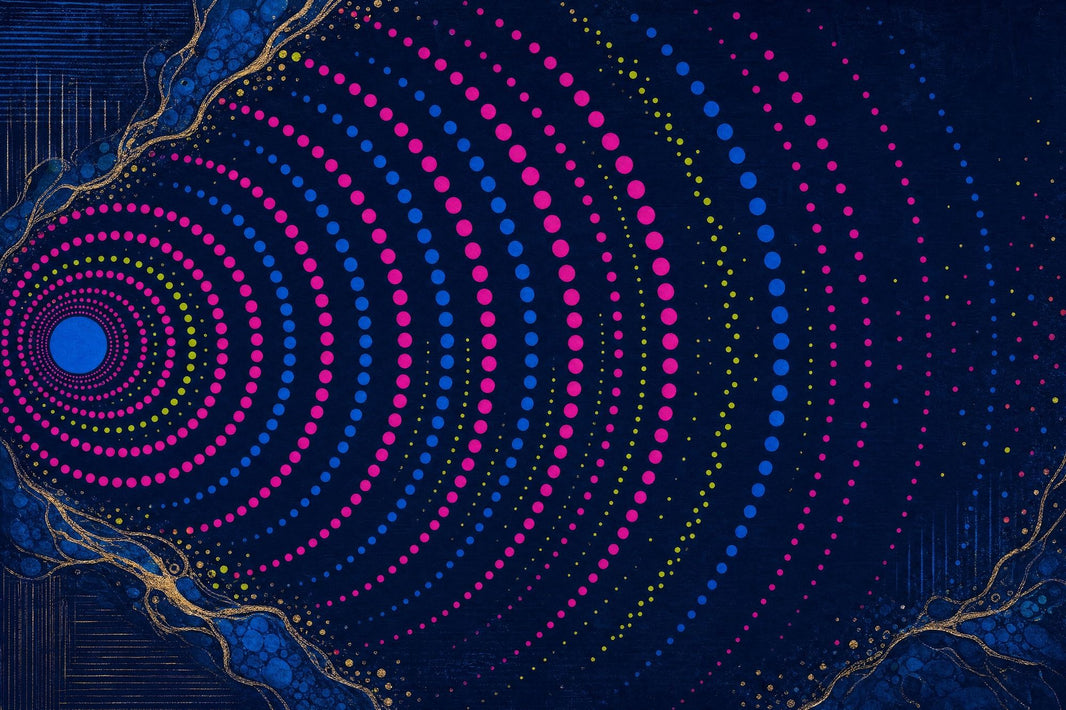 Abstract Dot Wave Wallpaper Navy Blue Wall Mural pattern artwork
