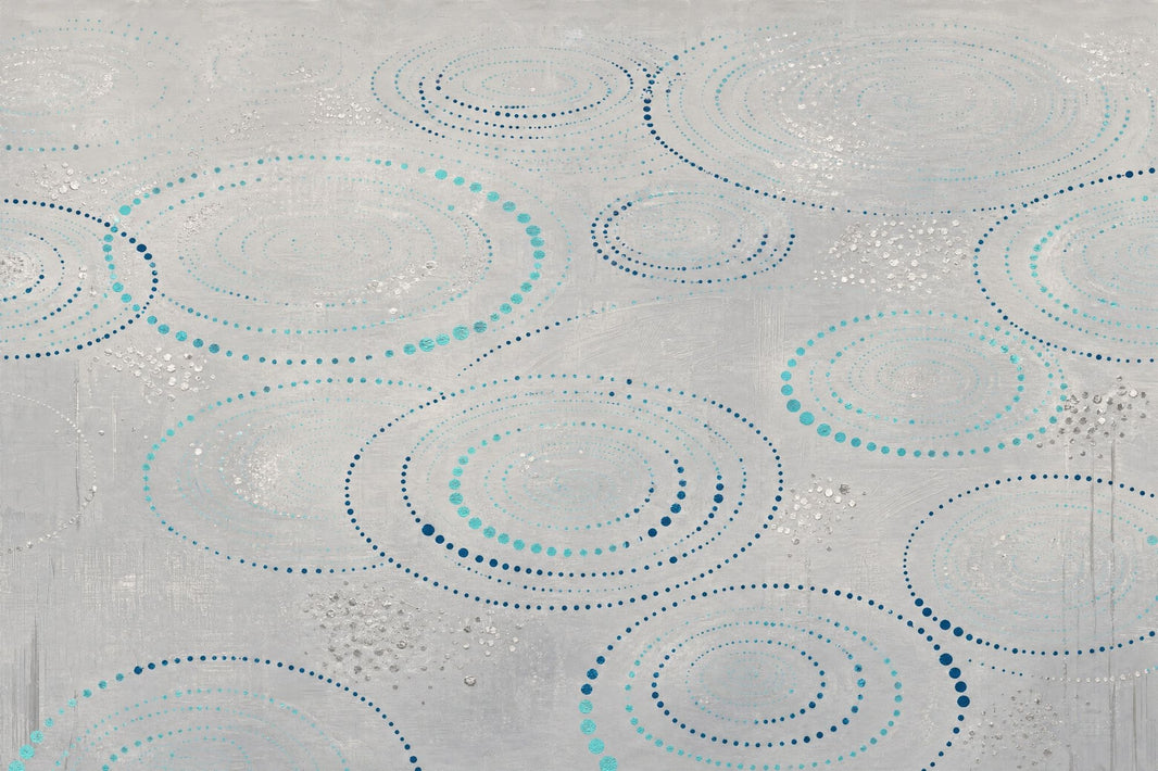 Abstract Circle Wallpaper Blue Dotted Rings Wall Mural pattern artwork