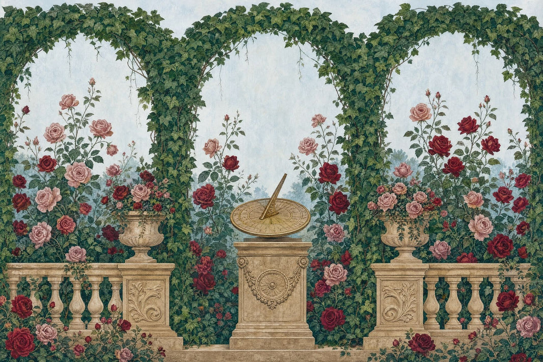 Rose Garden Wallpaper Ivy Arch Trellis Wall Mural pattern artwork