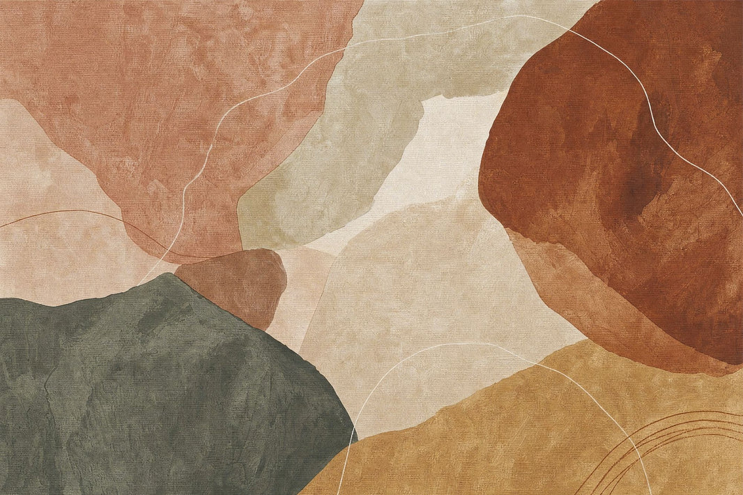 Terracotta Wallpaper Organic Shapes Removable Textured Wall Decor pattern artwork