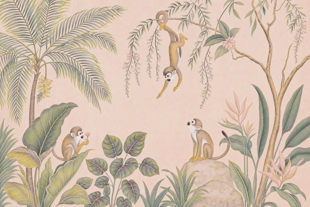 Tropical Wallpaper Monkeys Jungle Wall Mural pattern artwork