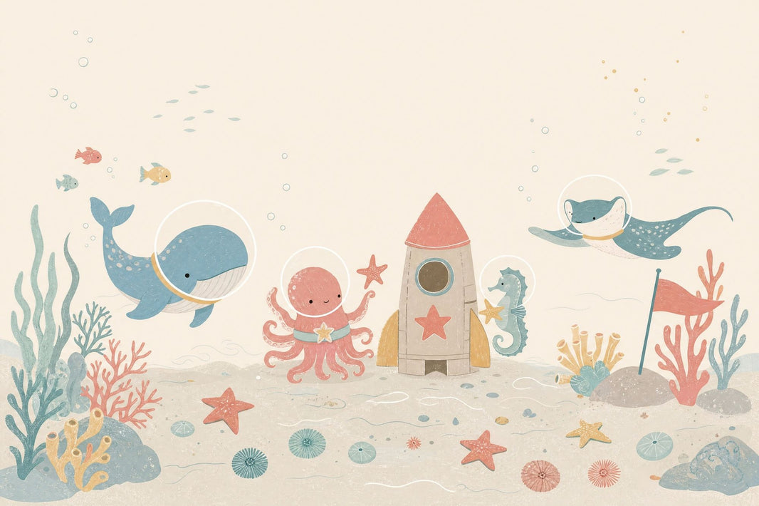 Underwater Wallpaper Ocean Nursery Wall Mural pattern artwork