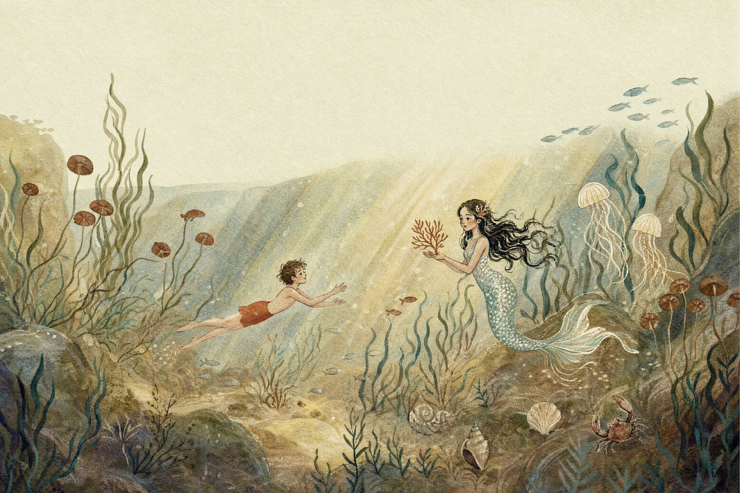 Underwater Wallpaper Mermaid Seascape Removable Wall Decor pattern artwork