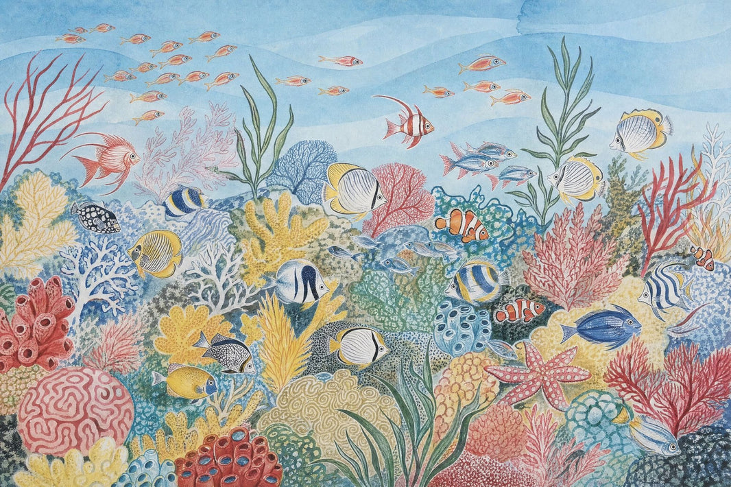 Underwater Wallpaper Coral Reef Tropical Fish Wall Mural pattern artwork