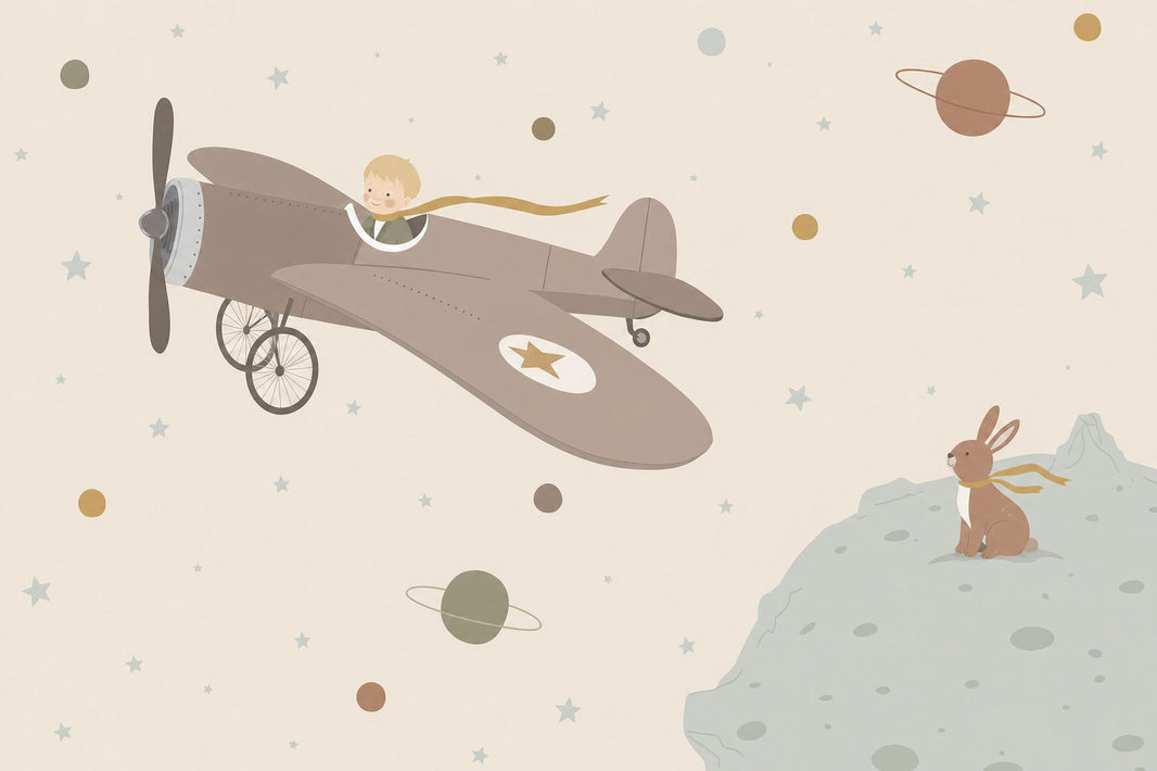 Childrens Wallpaper Space Theme Removable Airplane Wall Decor pattern artwork