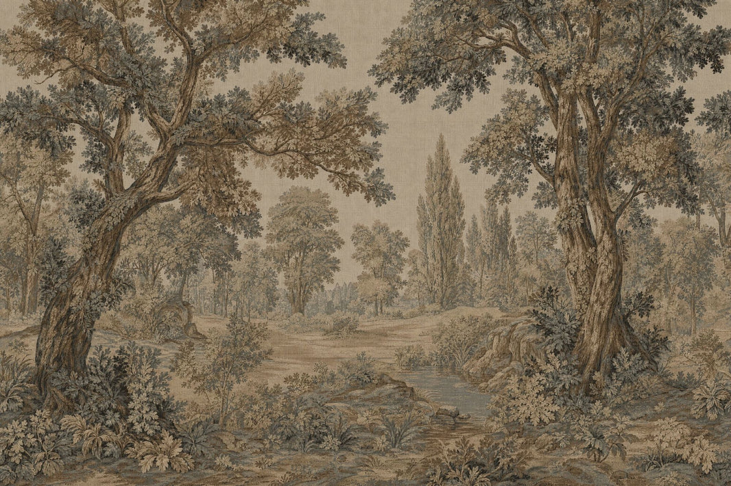 Woodland Landscape Wallpaper Vintage Toile Scenic Wallpaper Removable Wall Decor pattern artwork