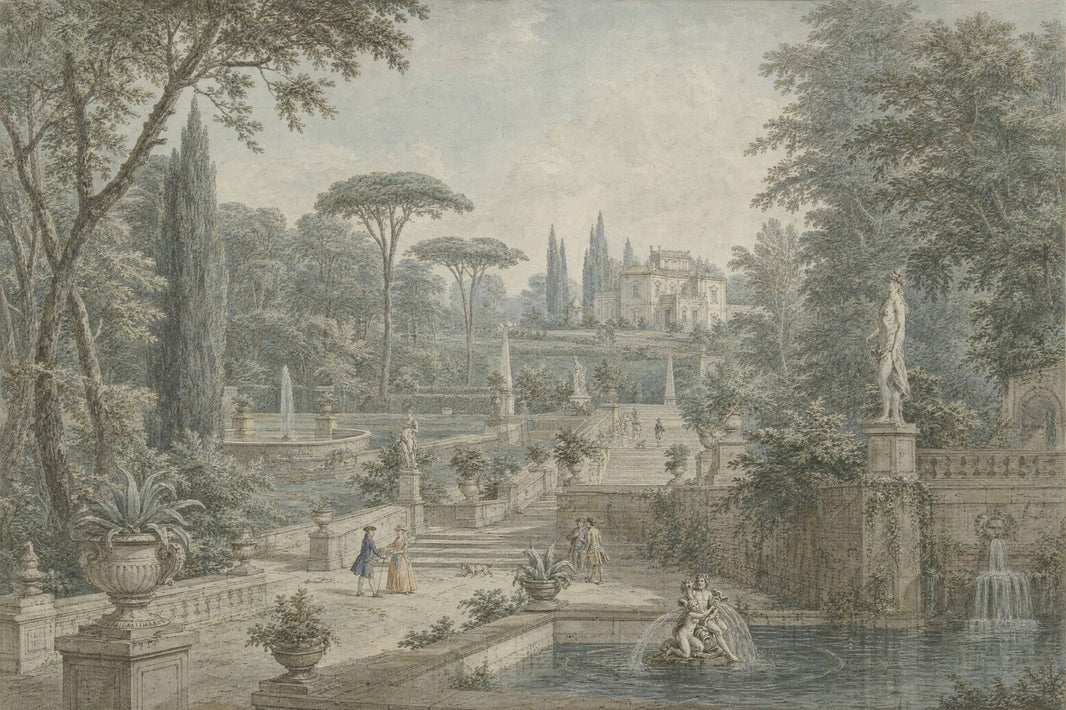 Vintage Landscape Wallpaper Classical Garden European Villa Wall Mural pattern artwork