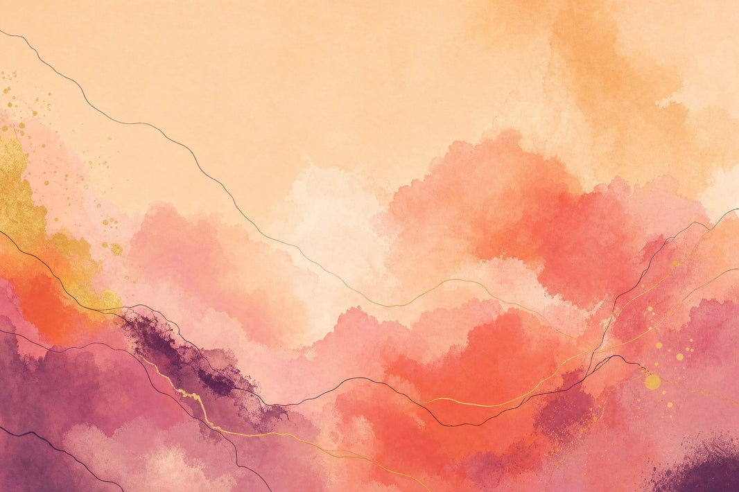 Abstract Watercolor Wallpaper Pink Removable Coral Wall Decor pattern artwork
