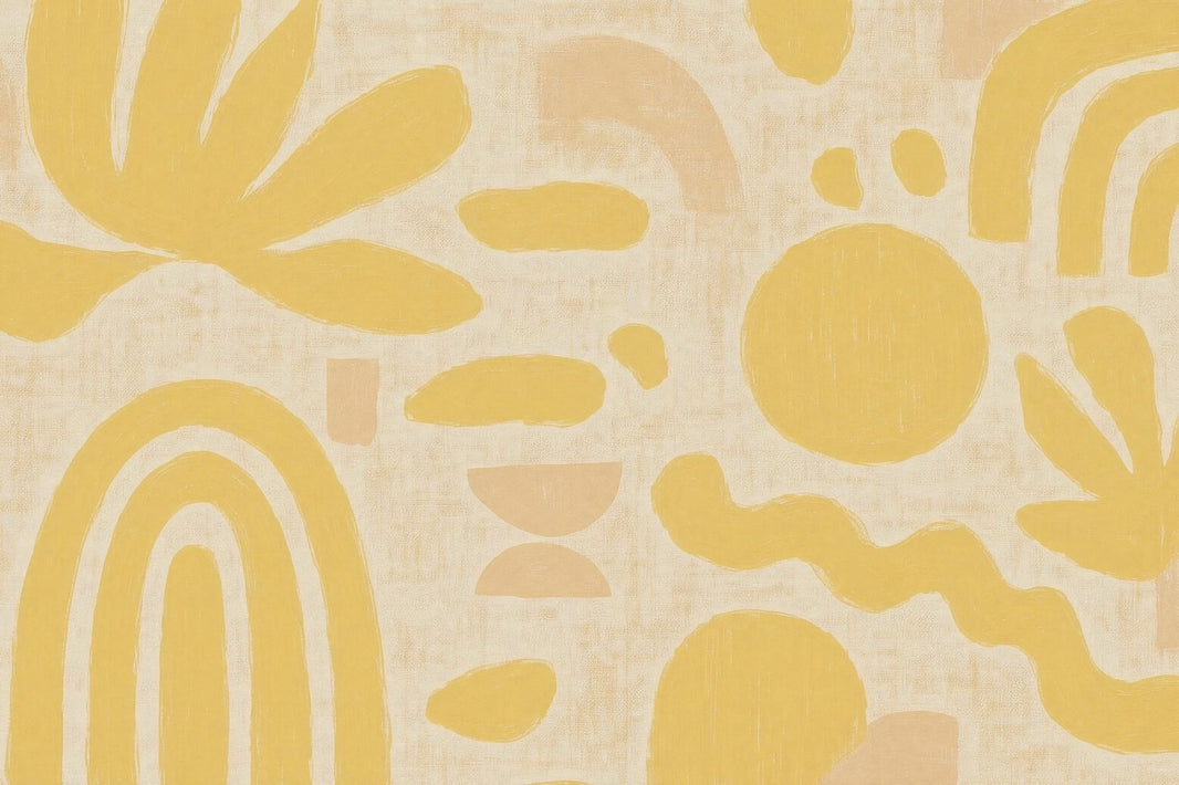 Abstract Wallpaper Yellow Brushstroke Wall Mural pattern artwork
