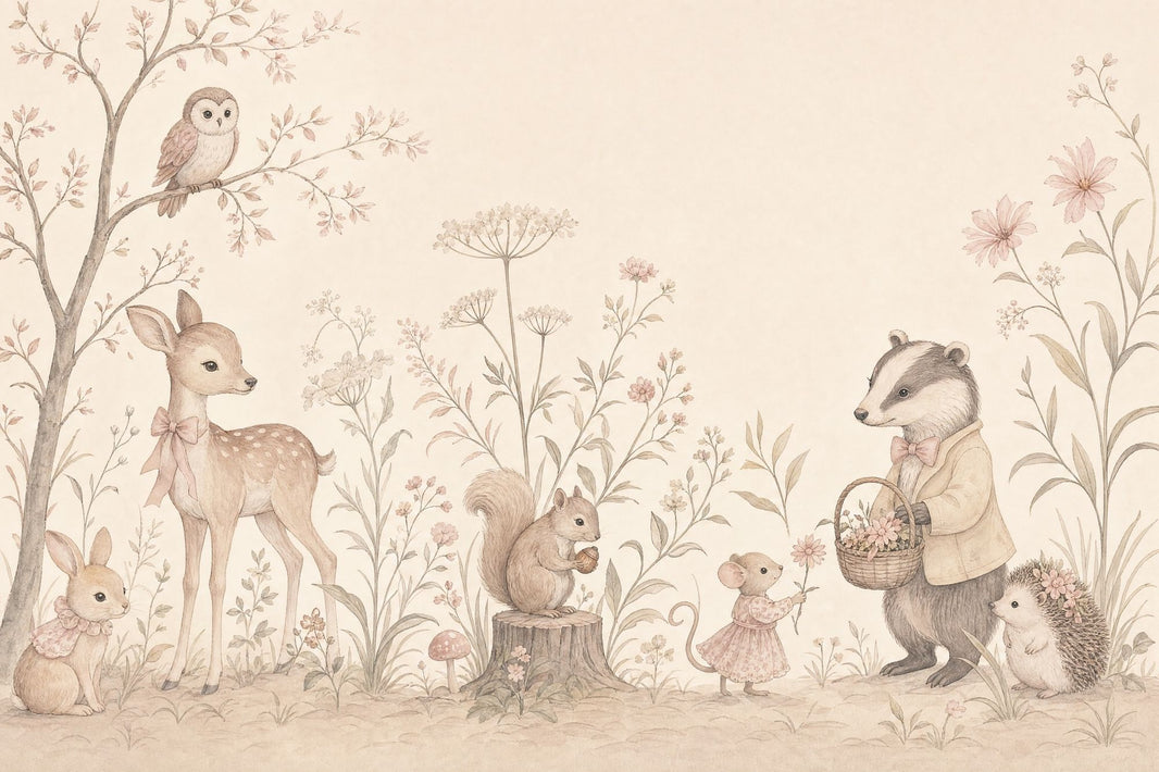 Whimsical Forest Wallpaper Enchanted Woodland Removable Storybook Wall Decor pattern artwork
