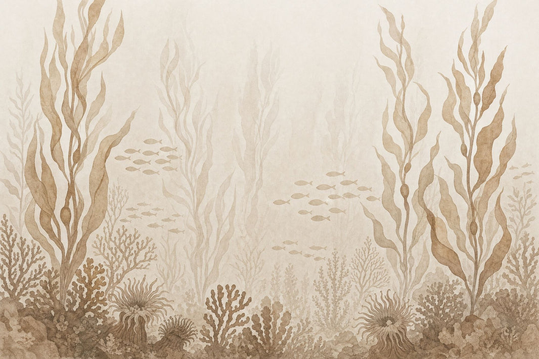 Underwater Wallpaper Seaweed Coral Wall Mural pattern artwork