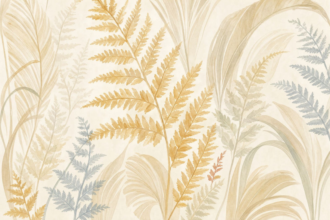 Fern Leaves Wallpaper Palm Leaves Watercolor Removable Wall Decor pattern artwork