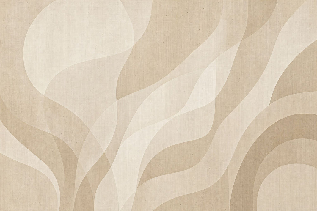 Beige Wallpaper Abstract Organic Curves Wall Mural pattern artwork