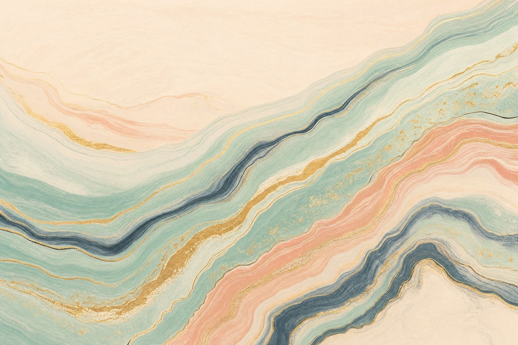 Watercolor Texture Wallpaper Pastel Marble Gold Vein Removable Wall Decor pattern artwork