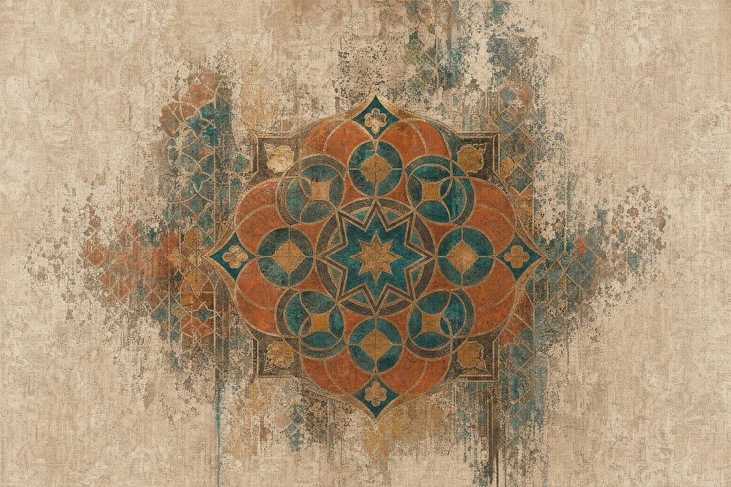 Moroccan Medallion Wallpaper Geometric Vintage Removable Wall Decor pattern artwork