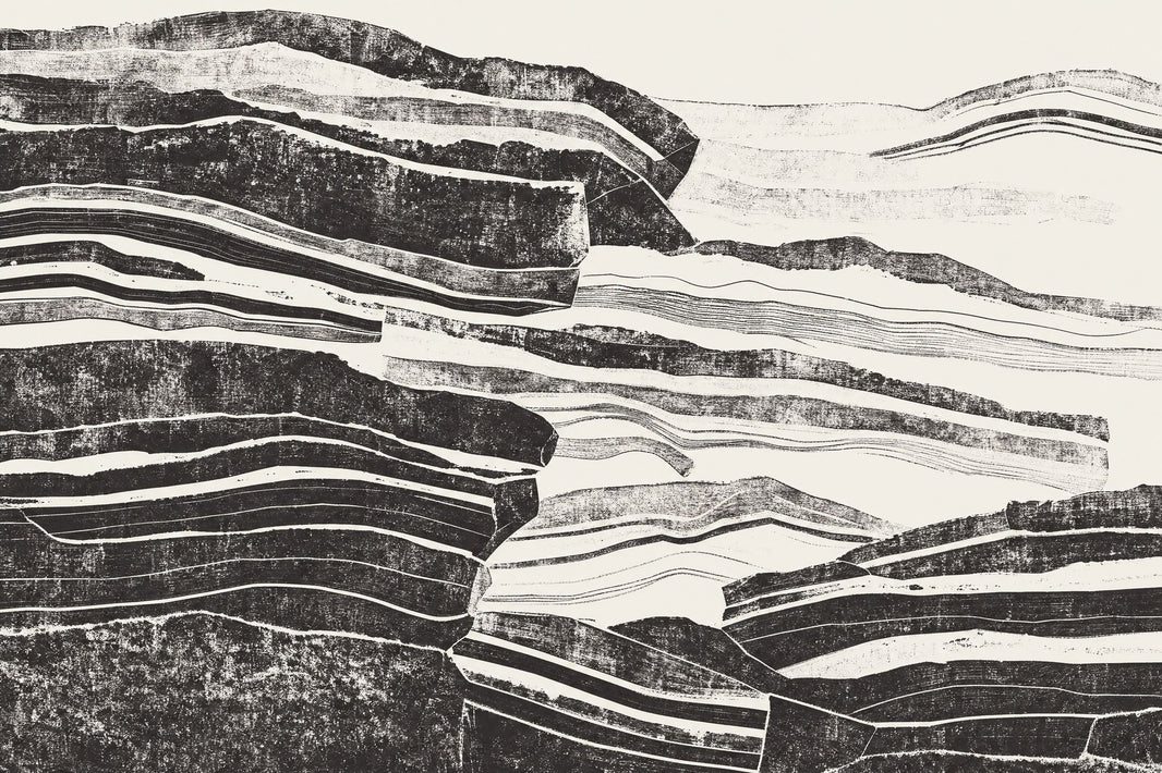 Geological Strata Wallpaper Layered Rock Removable Horizontal Bands Wall Decor pattern artwork