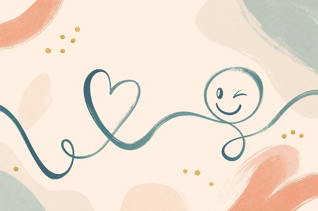 Teal Doodle Wallpaper Heart Smiley Face Wall Mural pattern artwork