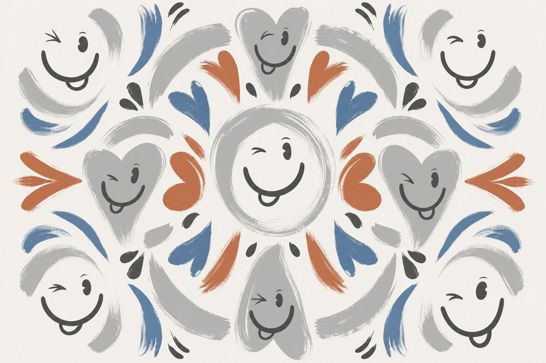 Smiley Faces Wallpaper Playful Removable Whimsical Wall Decor pattern artwork