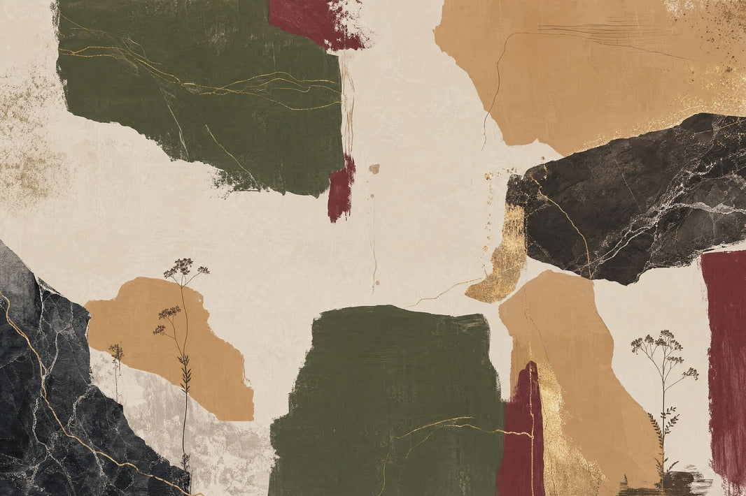 Abstract Wallpaper Botanical Painterly Removable Wall Decor pattern artwork