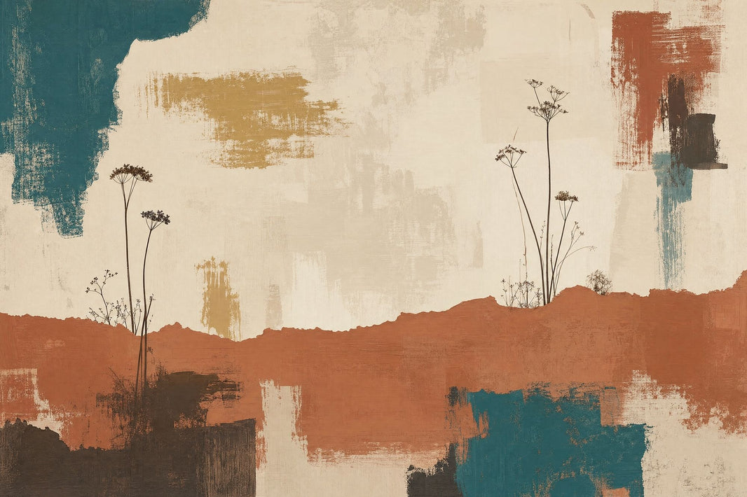 Abstract Wallpaper Botanical Wildflowers Wall Mural pattern artwork