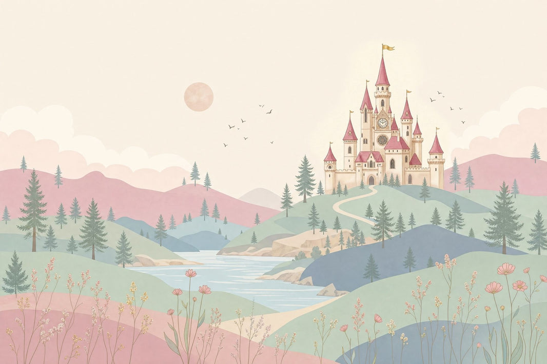 Walls Wallpaper Castle Landscape Removable Wall Decor pattern artwork