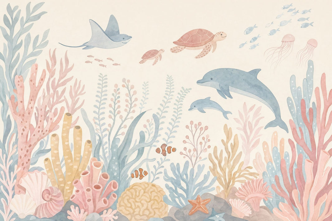 Underwater Wallpaper Ocean Coral Reef Removable Wall Decor pattern artwork