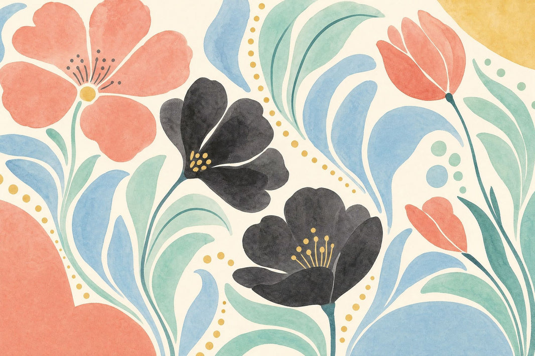 Watercolor Texture Wallpaper Botanical Removable Floral Wall Decor pattern artwork