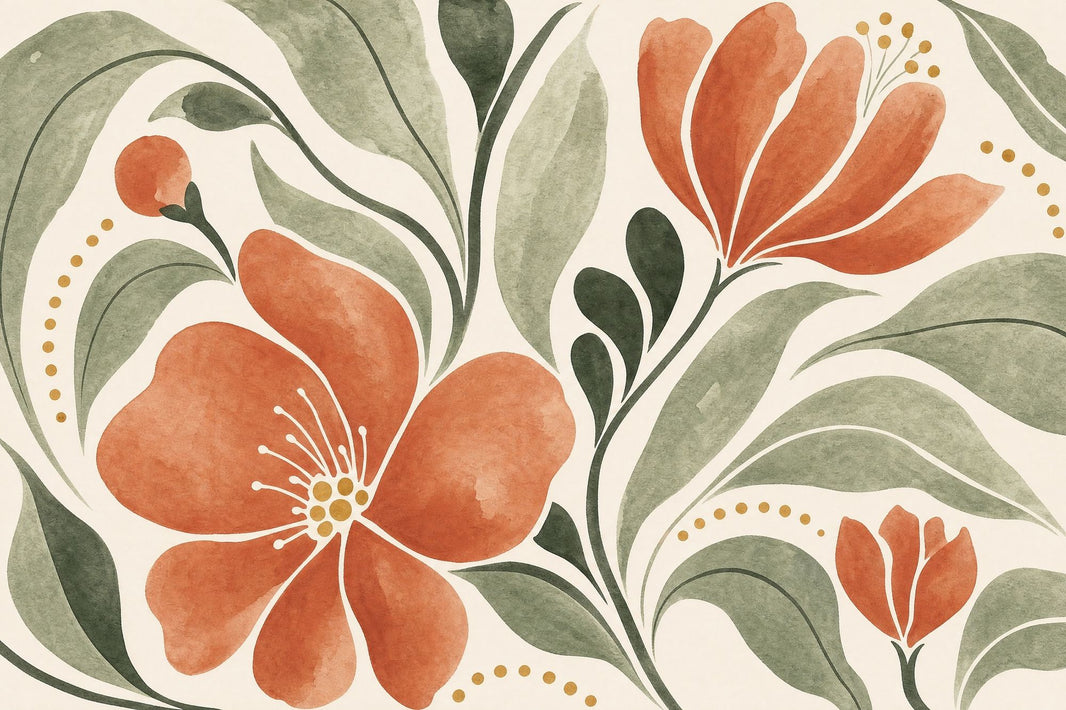 Watercolor Texture Wallpaper Botanical Floral Removable Wall Decor pattern artwork