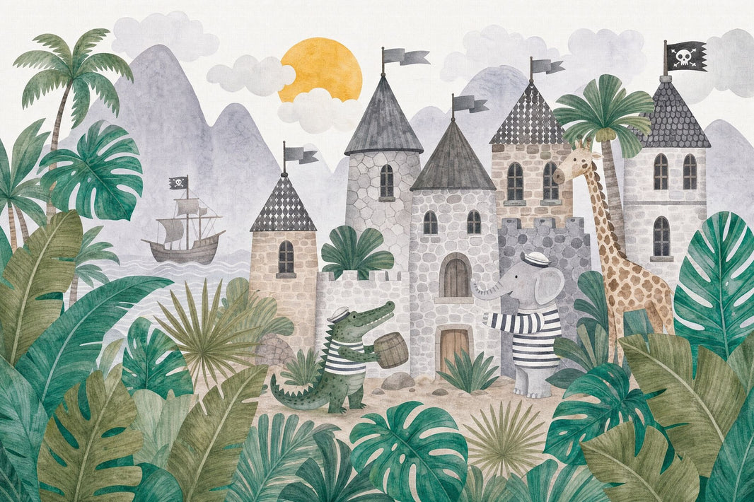 Stone Wall Wallpaper Castle Removable Pirate Wall Decor pattern artwork