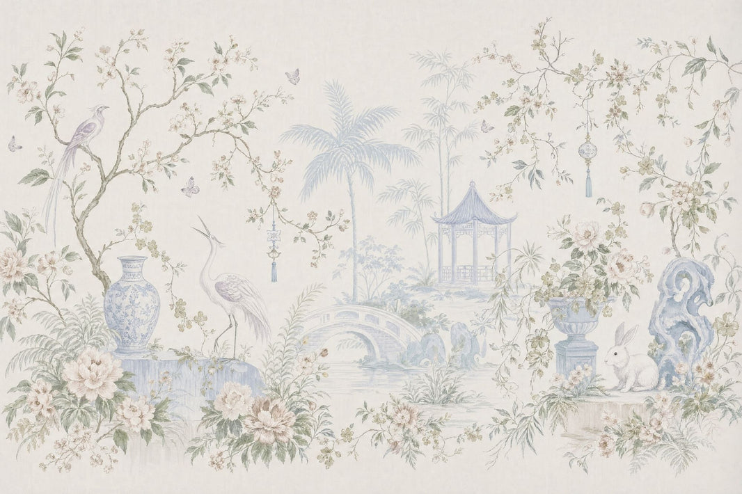 Chinoiserie Wallpaper Garden Floral Removable Wall Decor pattern artwork