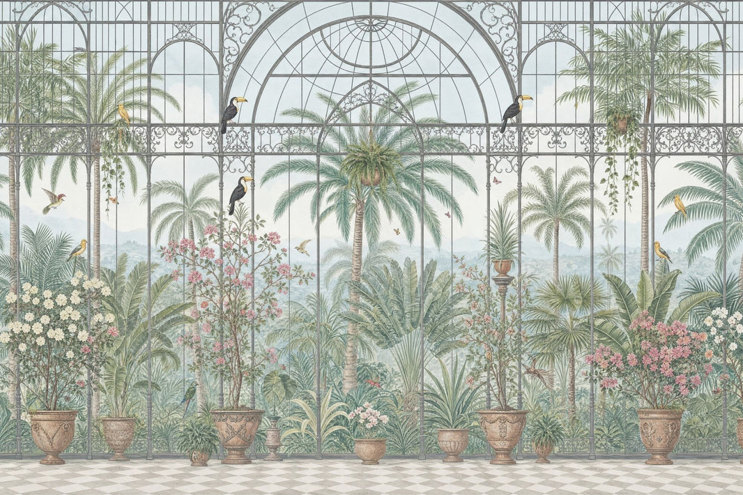Tropical Birds Wallpaper Toucan Removable Conservatory Wall Decor pattern artwork