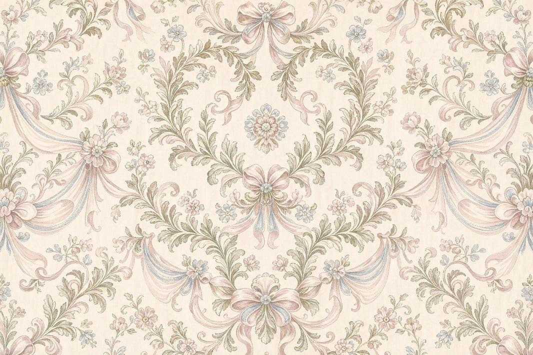 Floral Damask Wallpaper Vintage Removable French Country Wall Decor pattern artwork