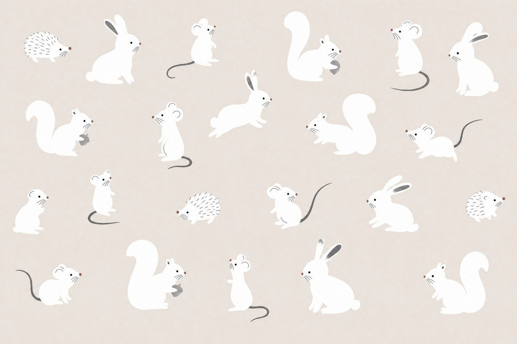 Woodland Animals Wallpaper Rabbits Nursery Wallpaper Removable Wall Decor pattern artwork