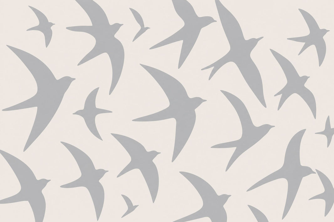 Bird Silhouettes Wallpaper Swallows Removable Flying Birds Wall Decor pattern artwork