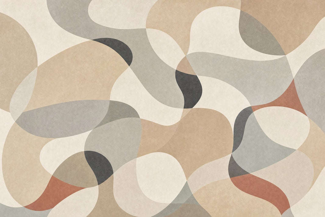 Mid Century Modern Wallpaper Organic Shapes Removable Wall Decor pattern artwork