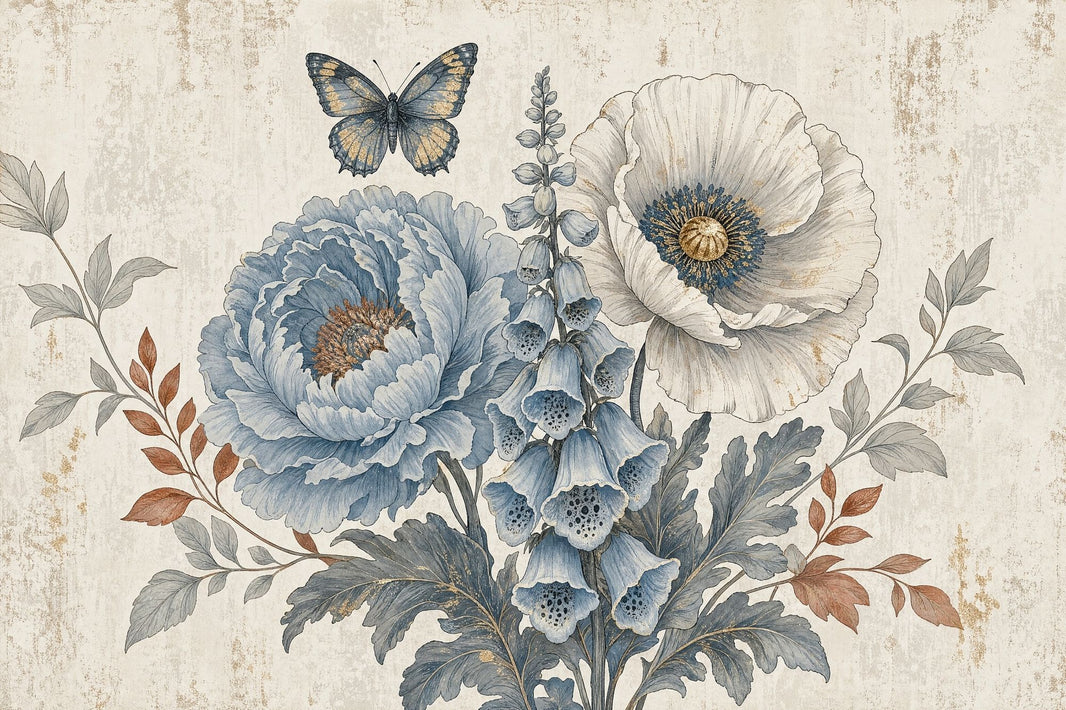Vintage Wallpaper Floral Removable Botanical Wall Decor pattern artwork