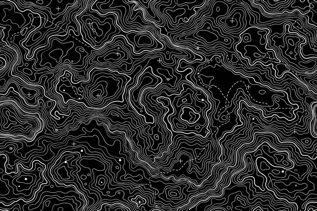Topographic Map Wallpaper Solid Black Topographic Map Removable Wall Decor pattern artwork