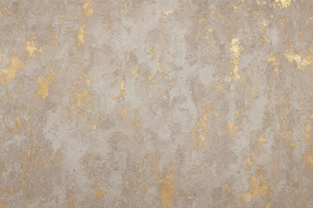 Textured Plaster Wallpaper Gold Metallic Concrete Wall Mural pattern artwork