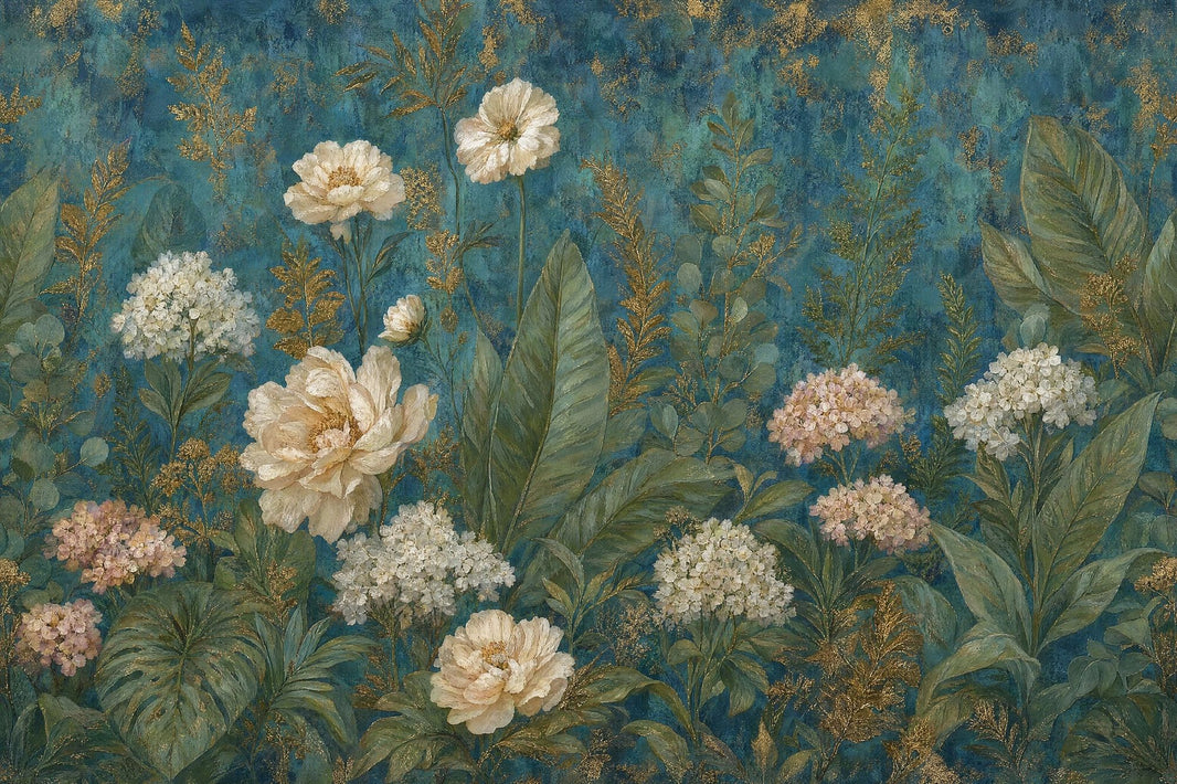 Dark Floral Wallpaper Moody Botanical Removable Tropical Wall Decor pattern artwork